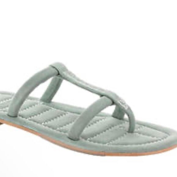 NIB New Free People Silver/Light Gray Hadden Leather Slip On Sandal Size 9 Boho - Picture 4 of 12